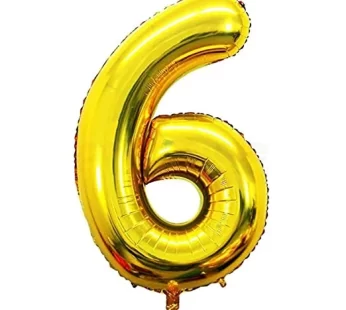 6 Number Gold Balloon