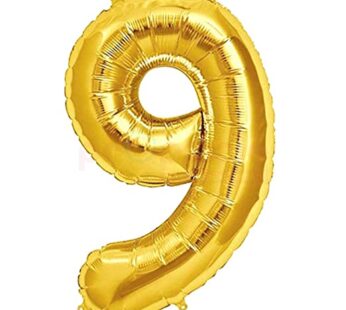 9 Number Gold Balloon